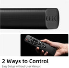 Sound Bars for TV 16-inch, Cinematic TV Sound Bar with Impactful Bass, Bluetooth Soundbar for TV with Remote Control, Wall Mountable TV Speakers Sound Bar Work with Traditional or Smart TV