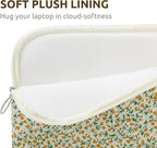 Puffy Laptop Sleeve 13-15.6 Inch Cute Quilted Laptop Protective Case Padded Floral Computer Sleeve for MacBook (B-Yellow, 11 Inch)