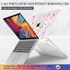 CISSOOK Compatible with MacBook Air 13 inch Case M1 Chip 2021 2020-2028 Release A2337 A2179 A1932 Model with Touch ID, Plastic Hard Shell Case & Keyboard Cover & Screen Protector, Cute Pink Flower
