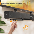 Perlegear Soundbar Mount, Sound Bar Mount with Holes/Without Holes, Sound Bar Mounts Under TV up to 15 lbs, Non-Slip Base Holder Extends 3.5” to 6”, Attach Speaker to TV or Wall
