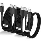 3-Pack Black [3.3FT+6.6FT+10FT] 60W USB C to USB C Cable, Type C Fast Charging Cable for iPhone 16 15 Pro Plus Pro Max，for Galaxy S24 S23, for iPad Pro/Air, for MacBook Pro/Air and More