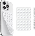 Klearlook Silicone Suction Cup Phone Case Mount Double Sided, Silicon Sticky Phone Grip with Higher Suction for Cell Phone, Hands-Free Phone Accessories Holder for Selfies and Videos, White