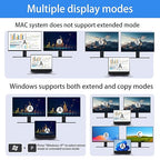 USB C HDMI DP KVM Switch for 1 Desktop+1 Laptop, Dual Monitor KVM Switch 4K@60Hz Support PD with USB C Cable, Wired Controller and Power Adapter