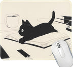 Funny Mouse pad Square Cute Mouse Mat for Wireless Mouse Small Office Computer Mousepad for Desk Mat Laptop with Non-Slip Rubber Base (Cats)
