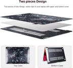 for MacBook Air 13 inch Case 2021 2020 2019 2018 Release M1 A2337 A2179 A1932, Glitter Black Pritned Pattern Hard Case Cover for Mac Air 13 M1 Retina Display with Touch ID, Butterfly Sky