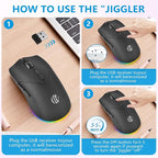 Wireless Bluetooth Mouse, 2.4G and Bluetooth 5.2 Ergonomic Rechargeable USB Optical Mouse, 3 Adjustment DPI， 1600 DPI Dual Mode Silent Wireless Mouse for Mac，Laptop, PC, Windows.(Black)