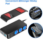Cigarette Lighter Adapter, 222W 3 Socket Car Cigarette Lighter Plug USB Charger Multi Port 12V Car Plug Outlet Splitter with LED Voltage Display Independent Switches