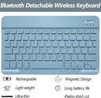 Keyboard Case for iPad 11th 10th Generation - iPad 10th Generation Case with Detachable Wireless Keyboard - Smart Folio Cover with Pencil Holder for 11-inch A16 2025 10.9-inch 2022, Blue
