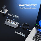 USB C Hub,Mosirui 9 in 1 USB C Hub Multiport Adapter with 4K HDMI,Type C 3.0 5Gbps,USB A 3.0/2.0,PD 100W, SD/TF Card Reader,USB C Dock for MacBook Pro/Air,iPad,iMac,iPhone,HP,Dell and More (3.3 Ft)