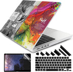 DONGKE for M4 MacBook Pro 16 Inch Case 2024 2023 2021 A3403 A3186 M3 A2991 M2 A2780 M1 A2485 Pro/Max Chip, Plastic Hard Shell Case & Keyboard Cover for Mac Pro 16 with Touch ID, Right & Left Brain