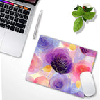 Aesthetic Gold Texture Rose Flower Custom Mouse Pad with Non-Slip Rubber, Small Square Design for Wireless Laptop & Computer Mouse Pads for Desk, 9.5 x 7.9 inch Smooth Surface for Gaming & Office