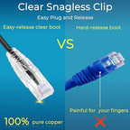 Rapink Patch Cables Cat6/ Cat6a 7ft (24 Pack) Slim, Cat6a Ethernet Patch Cable 10G Support, Snagless Cat 6 Patch Cable for Patch Panel to Switch, Flexiable Cat6 Ethernet Cable Black (24PC6ABK-7)