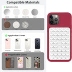 Silicone Double-Sided Suction Phone Grip Detachable Mount - Car Dashboard/Shower Phone Holder, Hands-Free For Selfies & Videos, ASMR- iphone & Android Compatible (Large, White+Colorful Stripes)
