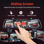 4 Channel Mirror Dash Cam, Dash Cam Front and Rear/Inside, 12’’ FHD 1080Px4 Rear View Mirror Camera, IR Night Vision for Left and Right Inside Car Camera, Built-in WiFi, GPS, Parking Monitor