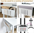 Desk Side Storage, Under Desk Storage, No Drill Steel Hanging Desk Organizer, Laptop Holder, Desk Storage Holder for Office & Home.(White)