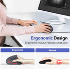 TECKNET Wired Mouse, 6400 DPI Ergonomic Mouse 6 Buttons Silent Mice 4 Adjustable DPI Vertical Mouse Compatible with Windows/Chrome/Laptop/Computer