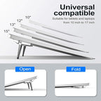 Laptop Stand for Desk, Portable Anti-Slip Keyboard Riser, Zinc Alloy Keyboard Stands, Computer Stand Compatible with MacBook Air/Pro, 10-15.6 Inches Laptops and Keyboards (Sliver)