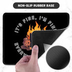 ITNRSIIET Mouse Pad with Stitched Edge Premium Textured Smooth Precise Operation Waterproof Washable Non-Slip Rubber Base Desktop Protection Mat, 10.2×8.3×0.12 inches, Funny Burning Box