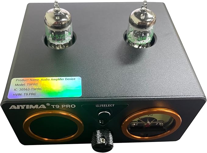 AIYIMA T9 PRO 200W Bluetooth Amplifier HiFi Digital Class D Power Amp 2.0/2.1 Channel Vacuum Tube DAC Amp with VU Meter & Bass Treble Bluetooth 5.2 Coaxial Optical PC-USB inputs