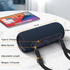 Passau Portable Bluetooth Speakers 40W Peak Loud Stereo Sound, Passive Radiators-Deep Bass, All Day Playtime, Adjustable Strap, BT5.3, IPX5 Wireless Speaker RGB Lights for Indoor Outdoor-Blue