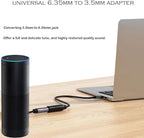 1/4 to 3.5mm Adapter, TRS 6.35mm Female to 3.5mm Male Headphone Adapter, 1/4" Female to 1/8" Male Stereo Audio Cable Adapter for Headphones, Amplifiers, Guitar, Amp - 1 ft