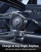 Baseus 163W Retractable Car Charger USB C Fast Charging, PrimeTrip VR2 Max 4 in 1 Fast Car Charger with Dual Retractable USB C Cable for iPhone 16 15 14 Pro Max, Samsung Galaxy S25 Ultra, Android
