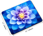 Blooming Blue Lotus Flower Mouse Pads for Desk, Portable Wireless Computer Mouse pad Small Design with Women, Non-Slip Rubber Base Laptop Mousepad 9.5" x 7.9" Smooth Surface for Office & Travel