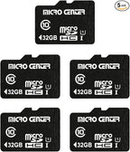 Micro Center 32GB Class 10 MicroSDHC Flash Memory Card with Adapter for Mobile Device Storage Phone, Tablet, Drone & Full HD Video Recording - 80MB/s UHS-I, C10, U1 (5 Pack)
