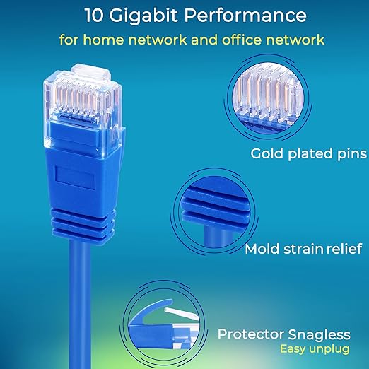 Rapink Patch Cables Cat6a 0.5ft (10 Pack) Slim, Cat6a Ethernet Patch Cable 10G Support, Snagless Cat 6 Patch Cable for Patch Panel to Switch, Flexiable Cat 6a Ethernet Cable with Gold Plated