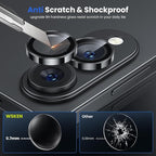 WSKEN for Samsung Galaxy S25 Edge Camera Lens Protector - Edge Thin Case Friendly, 9H Shatterproof Tempered Glass with Aluminum Metal Circle Camera Screen Protector Cover Accessories, Black