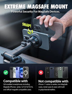 Bracketron MagSafe Car Mount,MagAlign Pro Extend Magnetic Phone Holder for Car Windshield & Dashboard & Vent,360° Vacuum Suction Cup Phone Mount for iPhone 16 Pro Max 15 14 13 12,Car Accessories.