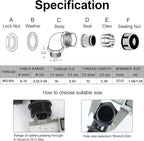 LeMotech M20 Cable Gland, 90 Degree Adjustable 9-14mm Strain Relief, Cord Connectors Nylon Joints with Gaskets, 6 Pcs, Black