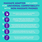 CLCKR for MagSafe Phone Grip for MagSafe Kickstand Compatible with Mag Safe Finger Loop, 3-in1 Phone Ring Holder Strap for Mag Safe iPhone 16/15/14/13/12 Series, Galaxy S25/S24/S23/S22, Pixel - Lilac