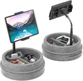 KDD Tablet Pillow Stand for Lap, Multi-Angle iPad Stand with Storage Tray - 360° Rotating Clip Gooseneck Tablet Soft Pad Dock for Bed and Desk Compatible with iPad Pro 12.9, Air Mini, Phone, E-Reader