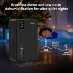 NineSky Dehumidifiers for Home, 95 OZ Water Tank, (1000 sq.ft) Dehumidifiers for Bathroom Bedroom Basement with Auto Shut Off,7 Colors LED Light(Black)