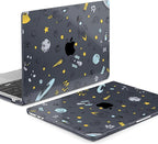 Batianda Premium Case for New MacBook Air 15 inch 2025 2024 2023 with M4 M3 M2 Chip, Designed Protective Plastic Black Hardshell & Keyboard Cover & Screen Protector, Hand Drawn Space