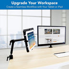 Mount-It! Tablet Pole Mount | Universal Full Motion Holder for iPad, Phone or Tablet | C-Clamp Base | Fits 6-14 Inch Screens