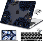 Teryeefi for MacBook Air 13.6 inch Case Release 2022 2023 2024 2025, Fits Model A2681 A3113, Design Pattern Slim Cover+Keyboard Cover+OTG Adapter for 13.6 inch MacBook Air M2 M3, Chrysanthemums