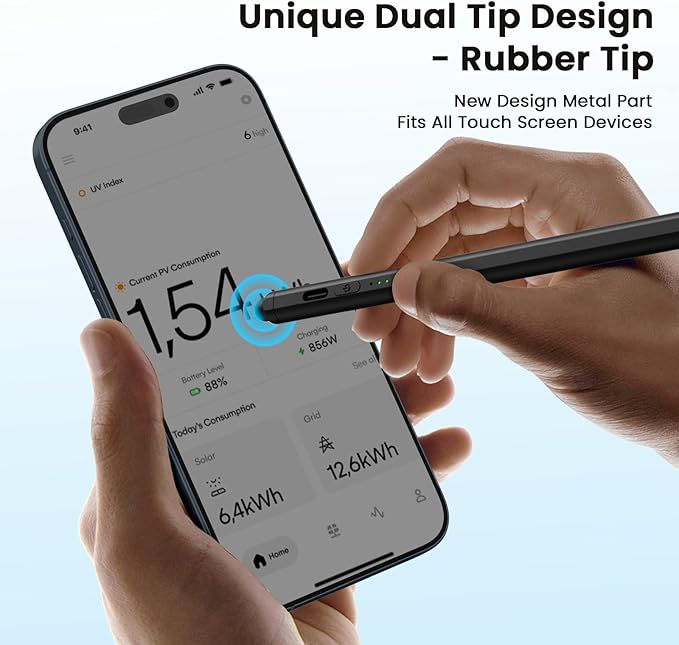 Stylus Pen for iPad(2025-2018),13 mins Fast Charge Pencil with Tilt Sensitivity and Palm Rejection for iPad A16/10/9/8/7/6,Air 13"/11"/M3/M2/5/4/3,Pro 11"/13"/12.9"/M4/M2/M1,Mini 7/6/5,Black