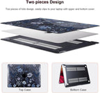 for 2018 2019 2020 2021 MacBook Air 13 Inch Case M1 A2337 A2179 A1932, Pattern Plastic Hard Shell Case Cover for MacBook Air 13.3 M1 with Retina Display & Touch ID, Wild Flowers Black