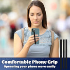 TEAMOLA 3pcs Silicone Phone Grip Holder Strap for iPhone 15/15 Pro/16/16 Pro & Samsung Galaxy S24/S23 - Anti-Slip Finger Loop for Case, Universal Phone Loops for Back of Cell Phones（230, 3 Black）