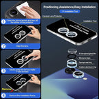 for Samsung Galaxy Z Flip 7 Camera Lens Protector, Individual Metal Ring Tempered Glass Lens Cover, [Strong Adsorption] Scratch Resistant Ultra-Thin HD Clear Lens Cover, 1 Set-Blue Diamond
