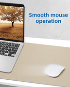 AFIING Leather Desk Pad Protector, Mouse Pad, Office Desk Mat, Non-Slip PU Leather Desk Blotter, Large Desk Mat, Waterproof Keyboard Mat for Office/Home/Decor (Beige, 48" x 17")