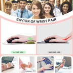 JIKIOU Mouse Pad, 2 Pack Ergonomic Mouse Pads with Comfortable Gel Wrist Rest Support and Smooth Cloth, Non-Slip PU Base for Easy Typing Pain Relief Durable and Easy to Clean Small Rose