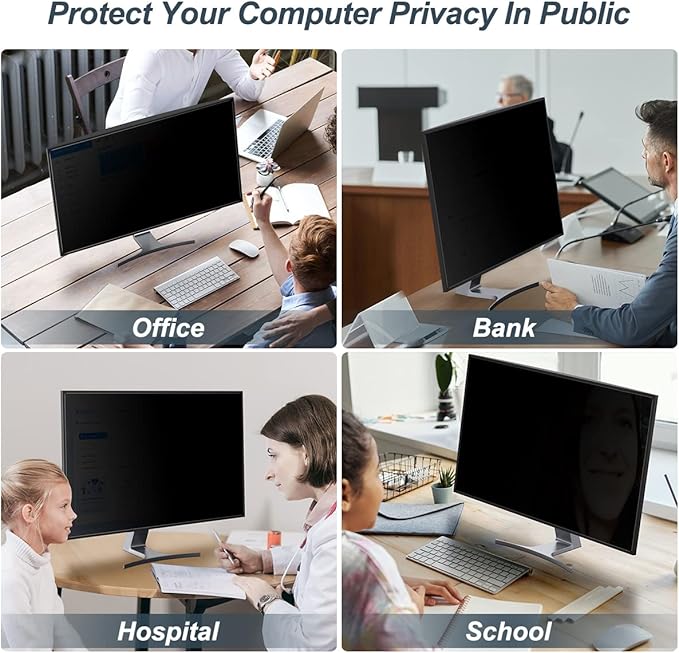 [2-Pack] 24 Inch Privacy Screen for Monitor Computer Screen Privacy Filter for 16:10 Widescreen Monitor Desktop PC Monitor Privacy Film Monitor Privacy Shield and Anti-Glare Protector