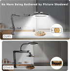 10" LED Ring Light with Overhead Phone Stand, CRI≥95 1200lm Dimmable Lighting, Adjustable Metal Arm with Remote & Phone Holder, for Streaming, Makeup, Zoom Calls, Photography
