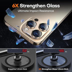 Camera Lens Protector for iPhone 16 Pro Max/16 Pro/15 Pro Max/15 Pro/14 Pro Max/14 Pro, Aluminum Alloy Sapphire Glass Camera Screen Cover, Case Friendly- Desert Titanium