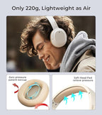 Edifier W820NB Plus Hybrid Active Noise Cancelling Headphones - LDAC Codec - Hi-Res Audio Wireless & Wired - Fast Charge - Over Ear Bluetooth V5.2 Headphones for Travel/Home/Office- Ivory