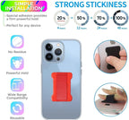 Universal Phone Grip for Smartphones - Phone Holder for Hand for Back of Phone - Wireless Charging Compatible (Black Red) - 2Pack