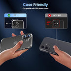 CACOE for iPhone 16/16 Plus Camera Lens Protector - Metal Frame Tempered Glass Cover, [Anti-Scratch] [Drop-Proof][Strong-Adhesion] Camera Screen Cover (Black)